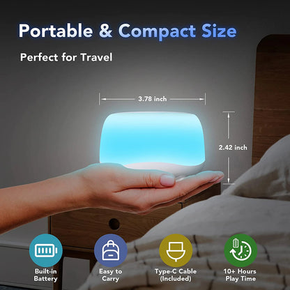 MBZ203 White Noise Machine Sleep Sound Machine for Baby Sleep Soother 7 Colors Night Lights 34 Soothing Sounds Adjustable Timer