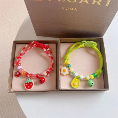 Fashion Colorful Pet Braided with Bells Cat Neck Chain Adjustable Cat Puppy Collar Chihuahua