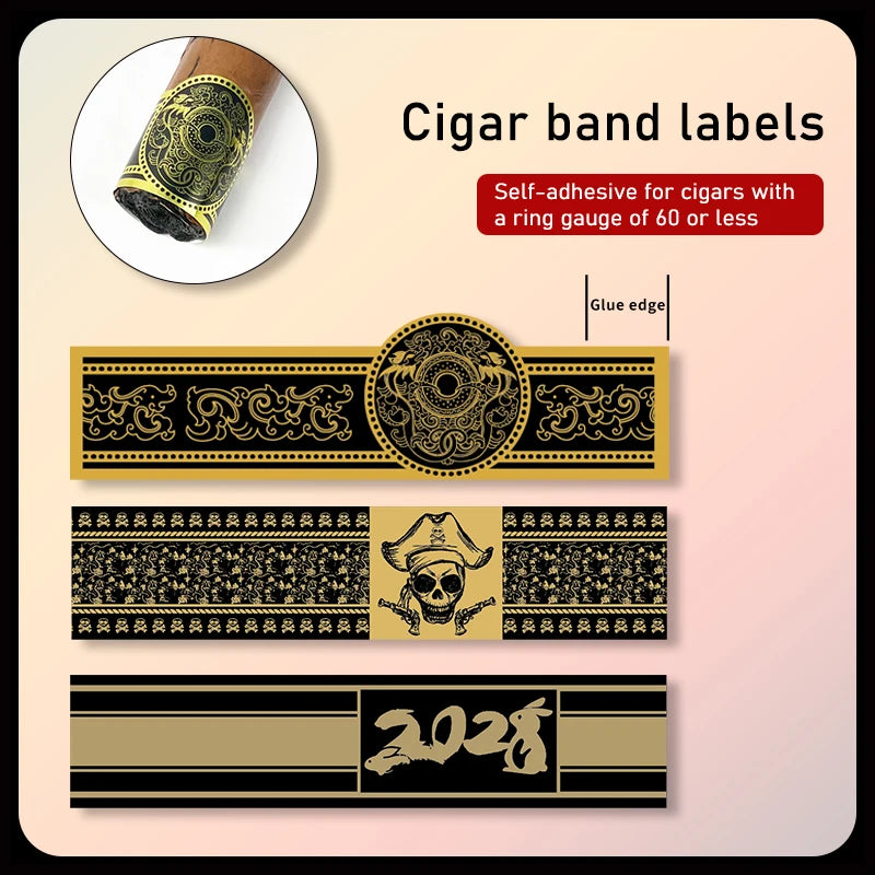 100pcs Cigar Label Ornament Repair Burst Foot Fixed Nightshade Anti-cracking Cigar Toe Label