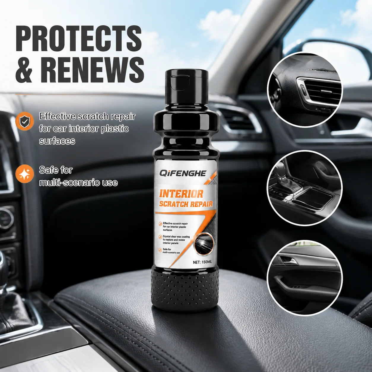 Automotive Interior Renew Liquid Fix Minor Plastic Scuffs Lay Protective Layer Bring Showroom Bright Finish to Car Cabin Parts