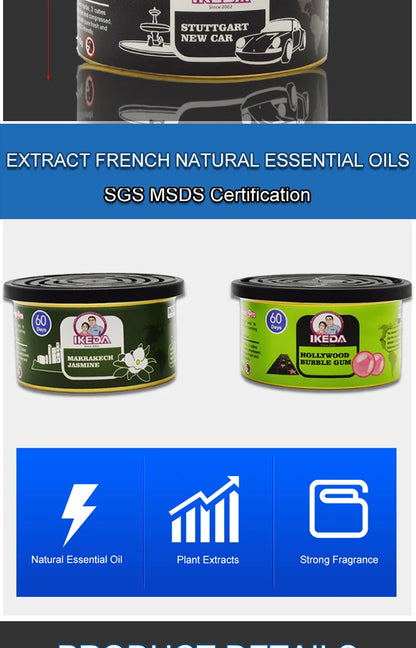 Best-selling Wooden Block Canned Car Aromatherapy, Fragrance Paste, Deodorizing Air Freshener, High-end Solid Perfume
