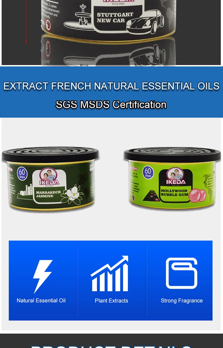 Car Interior Air Freshener Decorative Accessories Natural Wood Block Canned Car Aromatherapy Multi-functional Fiber Deodorant