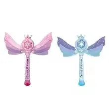 Children's Bubble Machine, Glowing Princess Bubble Stick, with Music and Detachable Wings, Outdoor Indoor Garden Party Toy