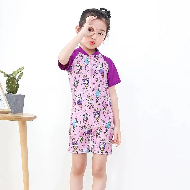 2-10T Summer Kids Boy Swimsuits Vacation Beach Pants Long sleeve Tops with Hat Toddler Sets Fashion Children Surfing Swim Suit