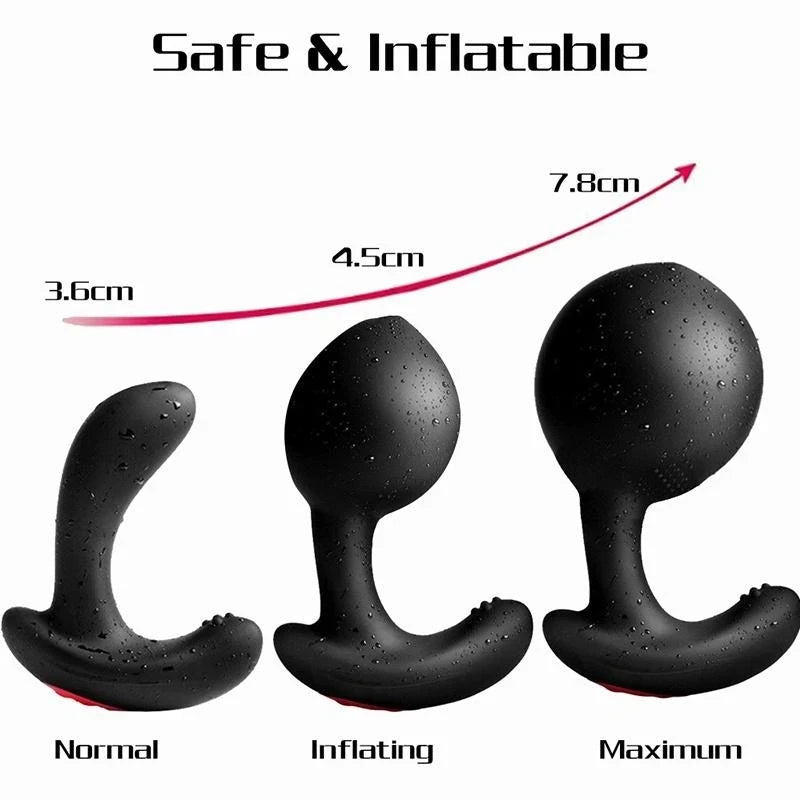 Anal Vibrator Inflatable Butt Plug Remote Prostate Massager Automatic Inflation Vibrating Male Female Prostate Stimulator