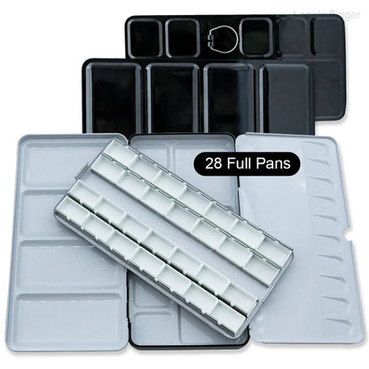 Empty Metal Watercolor Tin Palette Box With 14/26/52pcs Detachable Empty Watercolor Half Pans For DIY Travel Watercolor Palette