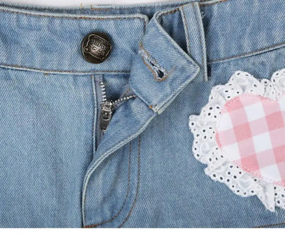 Kawaii Girls Lolita Skirts Japanese Women Harajuku Ball Gown Denim Skater Y2K High Waist Lace Cake Skirts Versatile Puffy Skirts