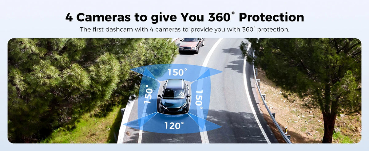 AZDOME Dash Cam M660 2.5K+3*1080P 4CH Car DVR GPS 5G Wifi Free 64GB Card Voice Control 24H Parking Monitor Super Night Visio