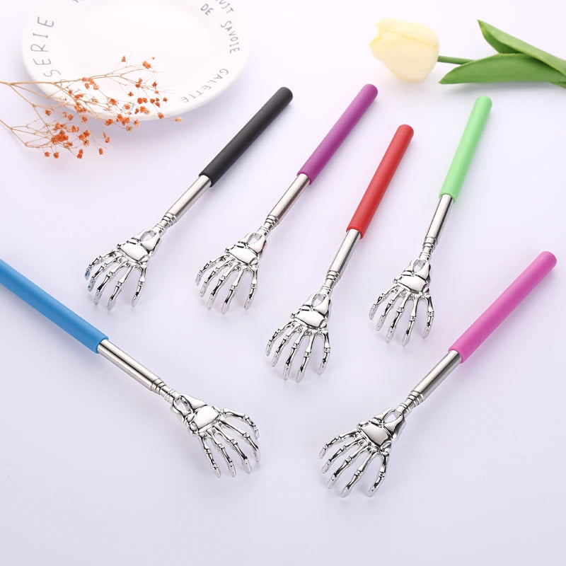 Skull Palm Telescopic Back Scratcher Hand Massager backslap with Rubber Handles Fun And Novel Tool For Decompression Hand Stick