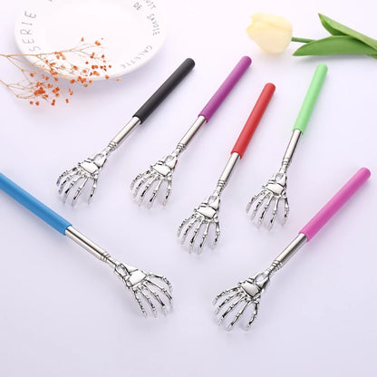 Skull Palm Telescopic Back Scratcher Hand Massager backslap with Rubber Handles Fun And Novel Tool For Decompression Hand Stick