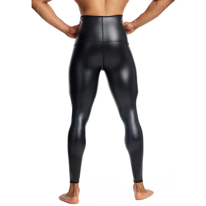 CHENYE Fitness Jogging Workout Pants Men Casual Paty Pants New Running Man High-waisted Stretch Leather Pants GYM Sport Trousers
