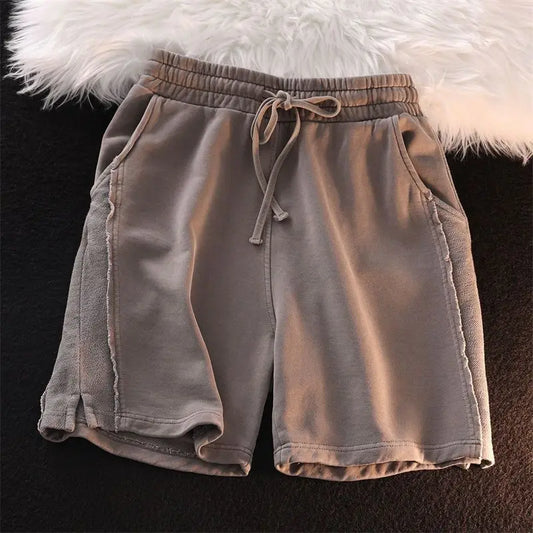 Street Retro Niche Splicing Casual Pinch Pants for Men and Women Summer Loose Sports Old Shorts Trend