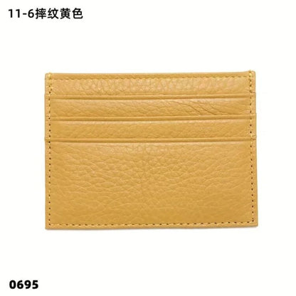 Custom Company Logo Cowhide Card Holder Woman Man Fashion Slim Mini Card Bag Genuine Leather Engrave Name Luxury Casual Purse