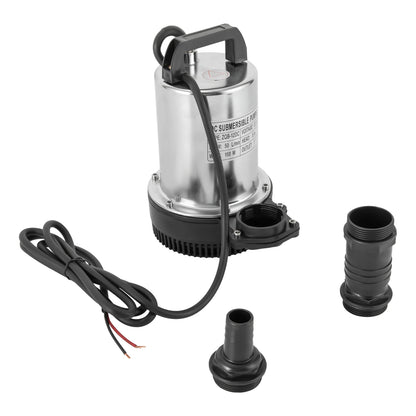 6000L/H Submersible Sewage Pump, 12V DC Sewage Dirty Water Pump 160W Stainless Steel Durable Drain Septic Sump Celler Pump