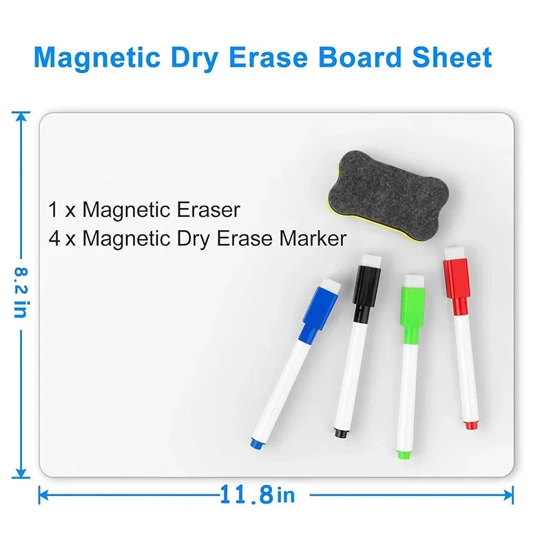 A4 Size Dry Erase White Board for  Fridge Sticker Magnetic  Whiteboard,Portable 11.8"x8.2" Planner for Refrigerator