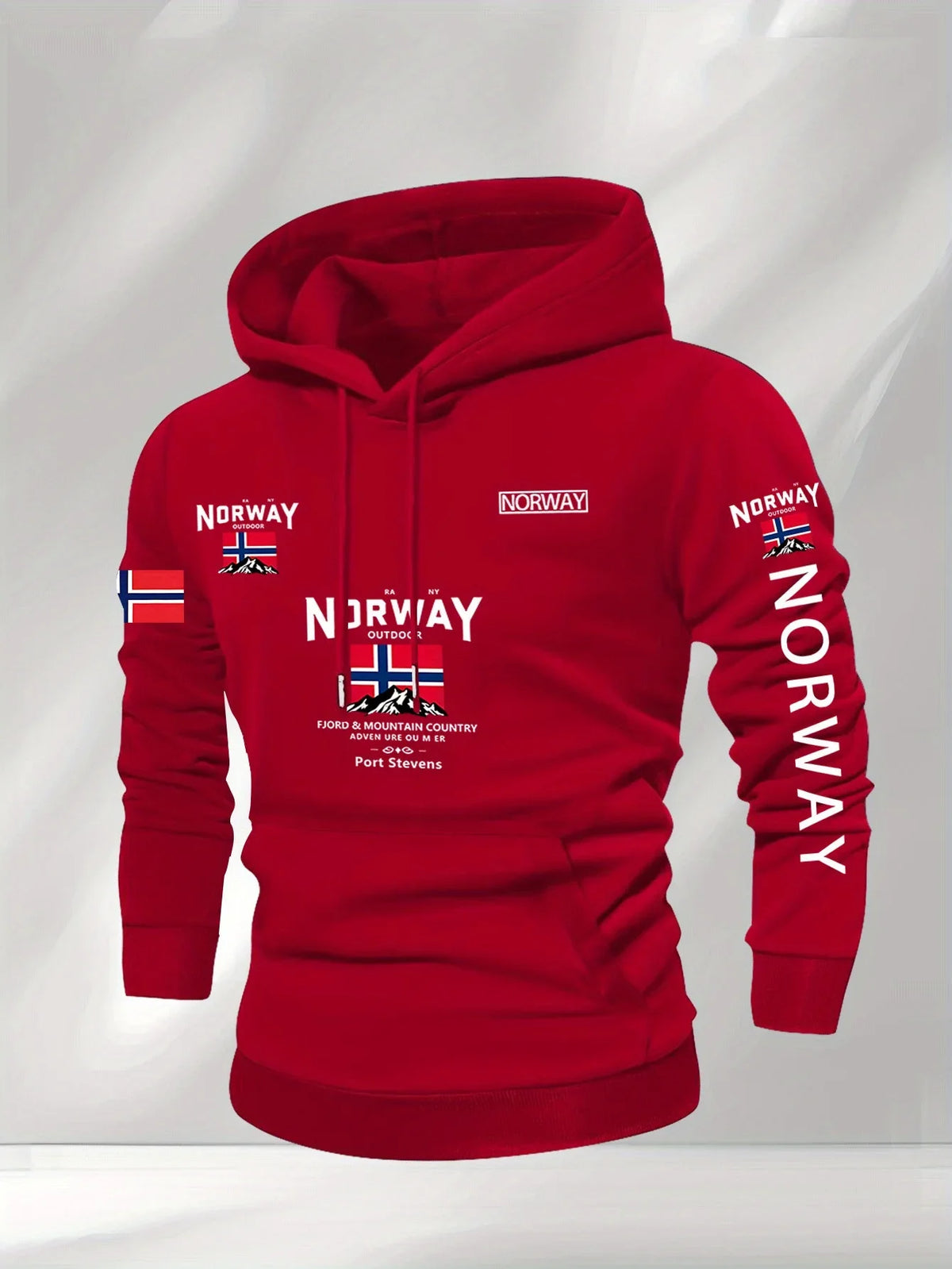 Norwegian Print Fashion Men Women Hooded Sweatshirt Autumn Winter Daily Outdoor Vacation Fitness Casual Loose Warm Sportswear