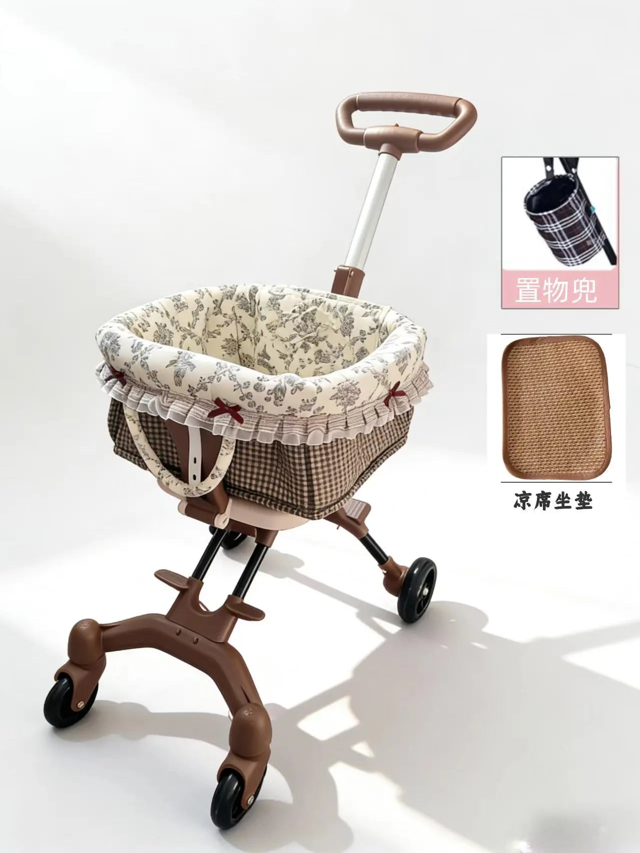 Compact Foldable Pet Cart Lightweight Shopping Cart Small Portable Go out Pet Carrier