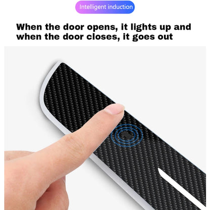 Customized Carbon fiber Car Logo Door Illuminated Sill Light Projector Lamp Power Moving LED Welcome Car Scuff Plate Pedal Light