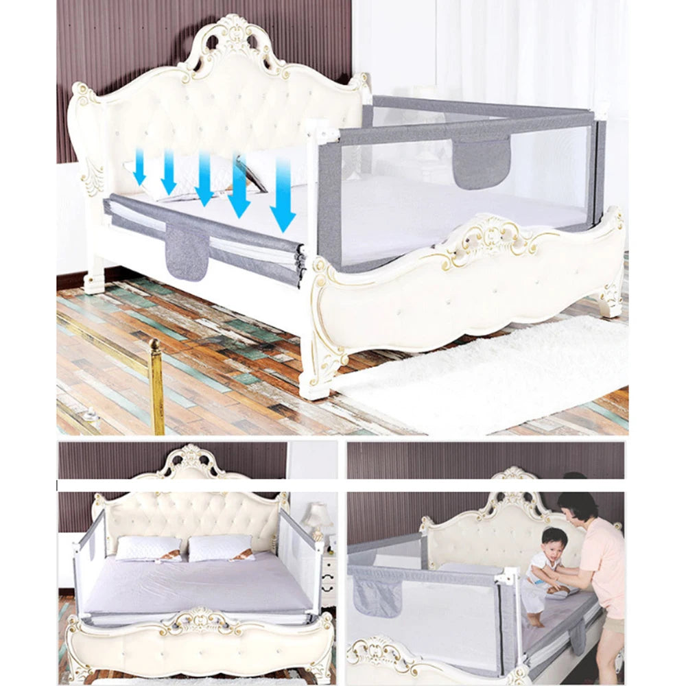 150 / 180/200/cm bed Protection toddler room accessory for boys and girls gray Pink blue bed