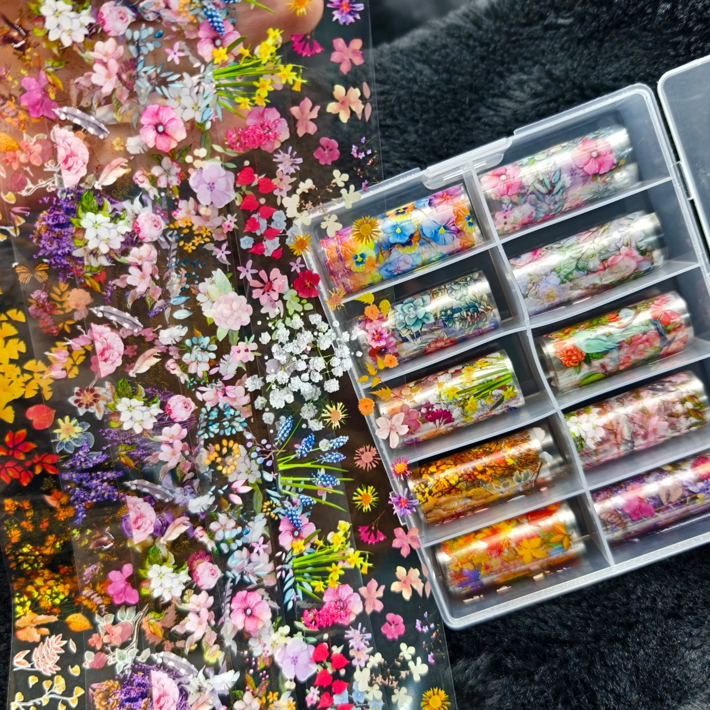 10Rolls Halloween  Flower Plaid Angel Marble  Bow Nail Foils Transfer Paper  Nail Art Stickers   Decal  Nails Decoration