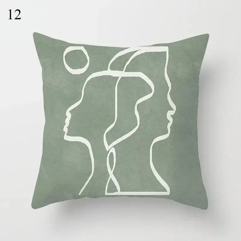Mint Green Pillowcase Geometric Print Cushion Cover Sofa  Decorative throw pillow cushion covers40x40cm 50x50 45x45