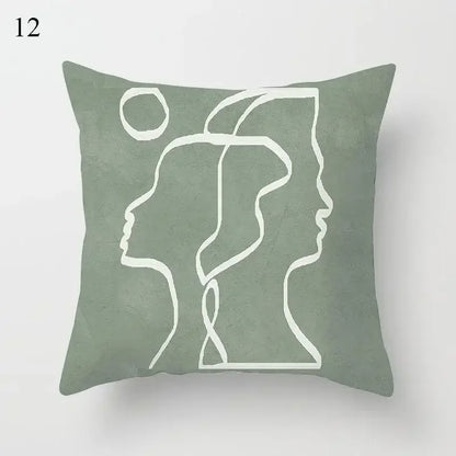 Mint Green Pillowcase Geometric Print Cushion Cover Sofa  Decorative throw pillow cushion covers40x40cm 50x50 45x45