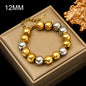 GANPUP 316L Stainless Steel Metal Beads Charms Bracelet Bangle for Women Texture Trendy Wrist Chain Jewelry Gift Bijoux Femme
