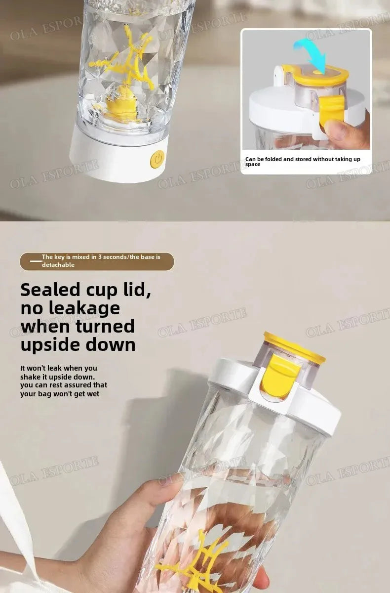 New Detachable Electric Mixing Cup Electric Protein Powder Shaker Cup USB Rechargeable Reusable Suitable For Lndoor/Outdoor Use