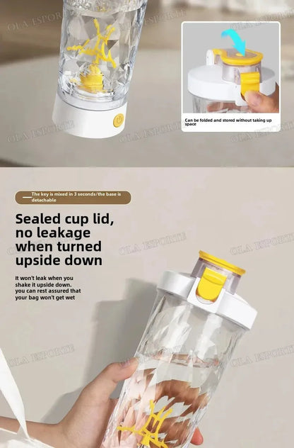 New Detachable Electric Mixing Cup Electric Protein Powder Shaker Cup USB Rechargeable Reusable Suitable For Lndoor/Outdoor Use