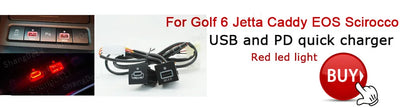 For VW Golf 6 MK6 Jetta 5 MK5 Scirocco 2006 - 2012 Car USB Charger PD Quick Charge QC3.0 Auto Phone Charging Adapter Button