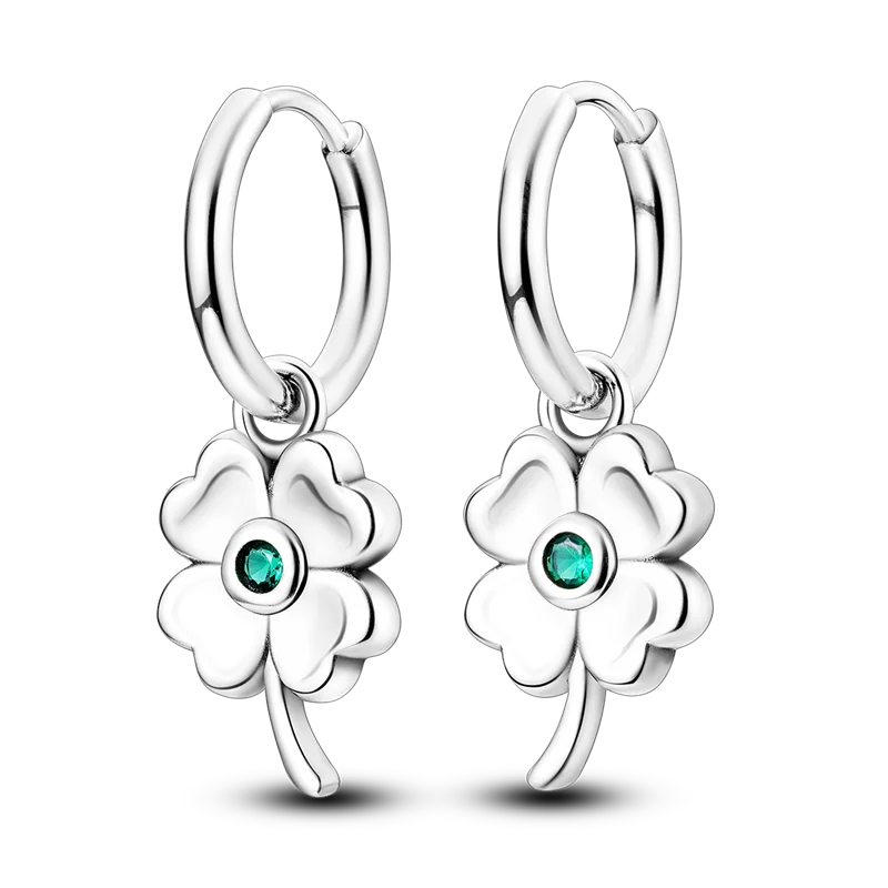 925 Sterling Silver Earrings Jewelry Hoop Flower Ear Studs Campanula Sparkling Pave Earring Wedding Gift For Women Anniversary