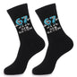 Cross Border New Arrival 67 Cartoon Number Socks Funny Letter Mens Mid Calf Socks