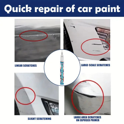 Ifubo White Car Touch Up Paint Pen, Quick Scratch Repair Tool For Auto Surface, Waterproof DIY Tire Marker Pen