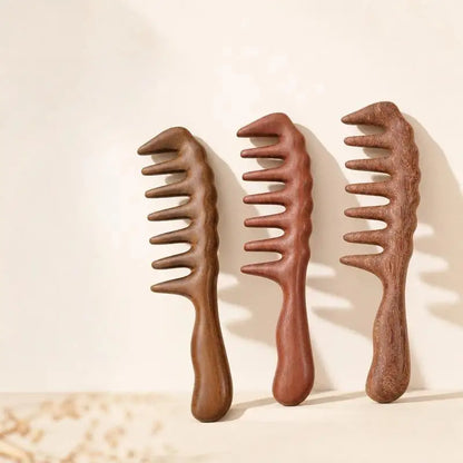 Natural Red Sandalwood Massage Comb 1Pcs Handmade Acupoint Massage Tool for Home SPA Hair Care