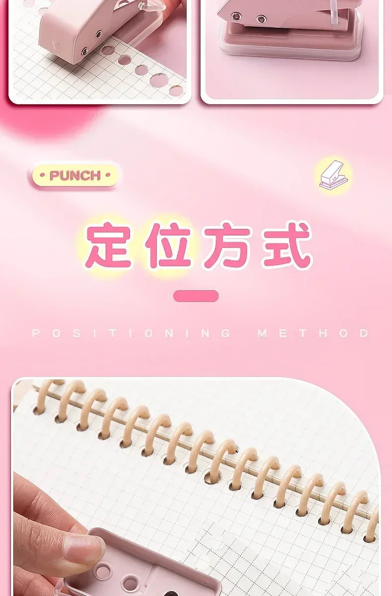 Mini Hole Punch 1 Hole Cute Paper Punch Portable Round Hole Puncher Paper Cutter Kawaii Office School Supplies Stationery Items