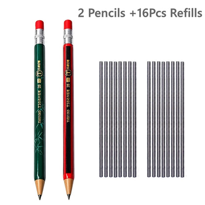 1-42Pcs Mechanical Pencils Set 2B 2.0mm Automatic Student Pencils with Sharpener Color Pencil Leads School Pens Cute Stationery