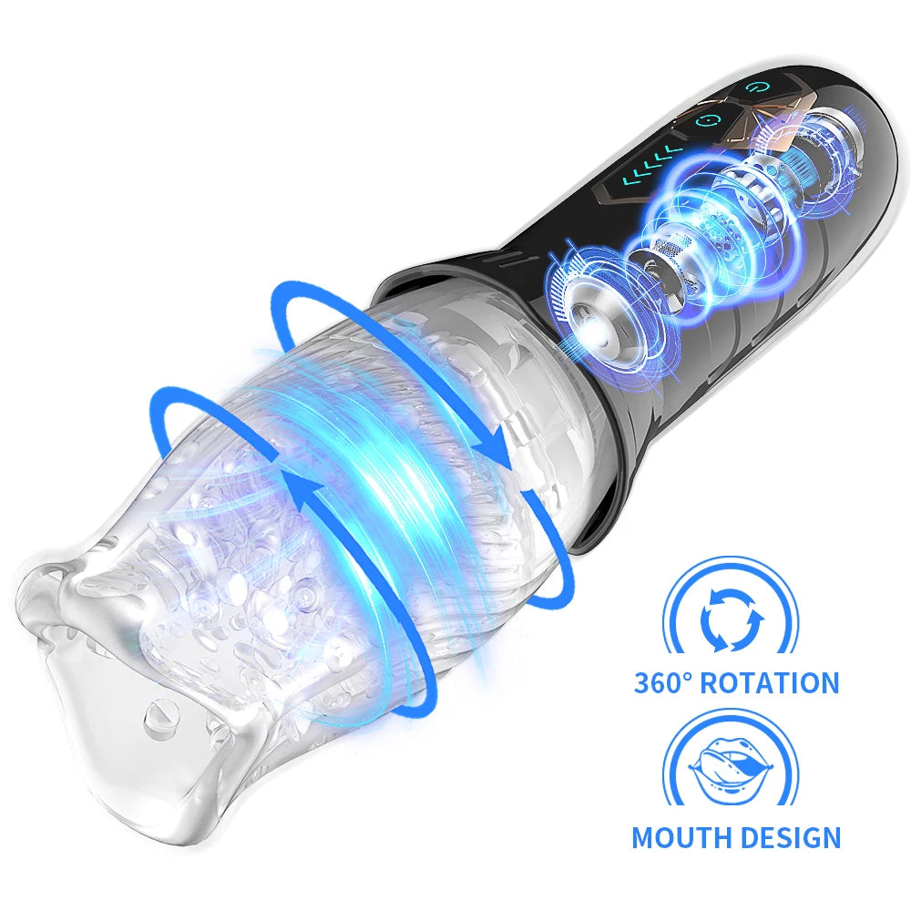 Automatic Rotating Masturbator Cup Glans Trainer Vagina Penis Pump Sleeve Delay Ejaculation Vibrator For Mens Adult Toys Male