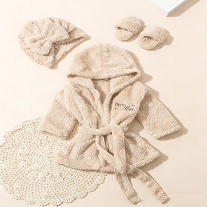 Newborn Photography Props Bathrobes Bath With Belt Shower Cap Outfit Photo Props for Infant Boys Girls Shoot  Accessories-HD