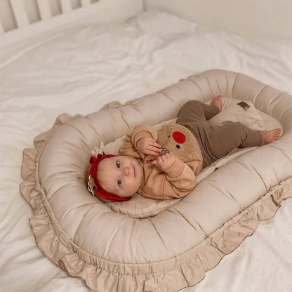 Wind Lace Cotton Baby Crib Mid Bed Baby Anti Startle Newborn Biomimetic Bed Portable Sleeping Bed