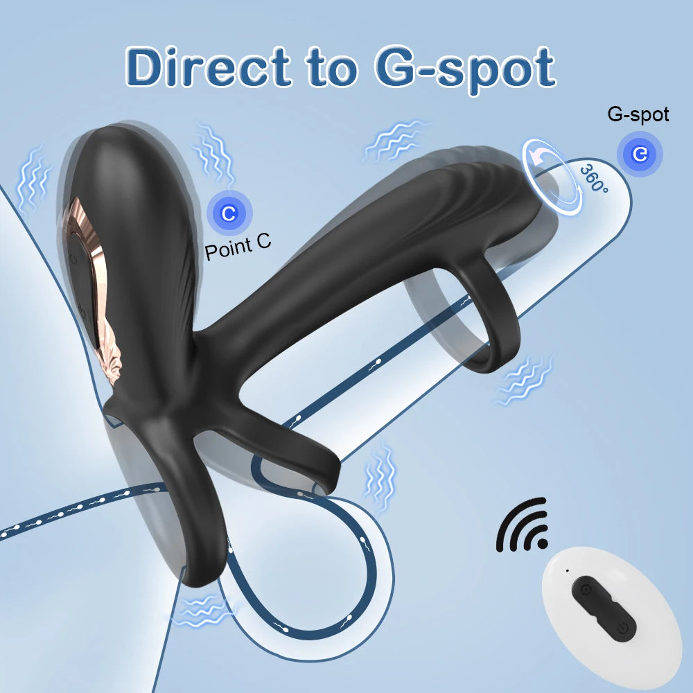 Vibrating 360°Twisting Cock Ring Sex Toys for Women Adult Couples G-spot Clitoral Stimulator Penis Ring for Men Dick Vibrator 18