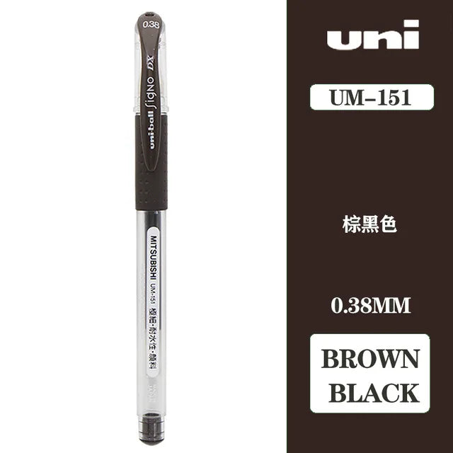 Japan Uni UM-151 Gel Pen 0.38mm Bullet Tip Writing Smooth Student Notes Special School Supplies 20 Colors Available Stationery
