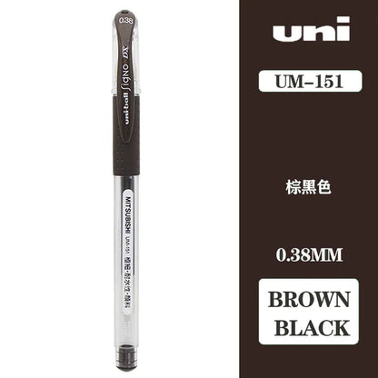 Japan Uni UM-151 Gel Pen 0.38mm Bullet Tip Writing Smooth Student Notes Special School Supplies 20 Colors Available Stationery