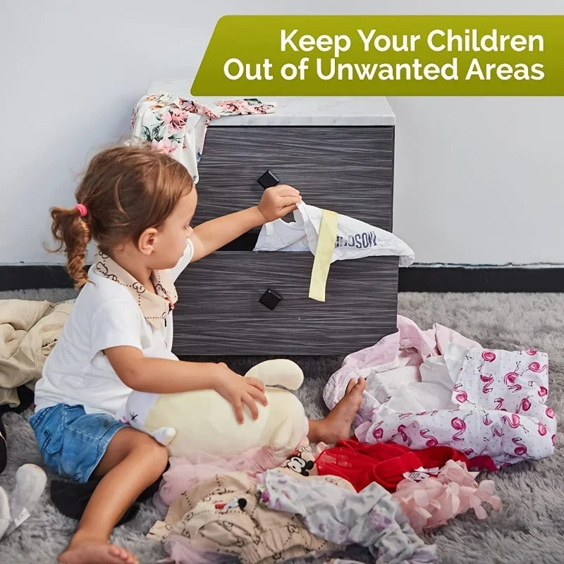 1-10pc Child Safety Strap Locks Baby Locks for Cabinets and Drawers, Fridge & More. Adhesive Pads.No Installation Required