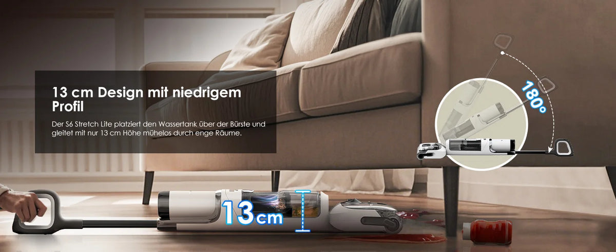 Tineco Floor ONE S6 Stretch Lite Wet Dry vacuum cleaner 180 ° Lay Flat Wet vacuum cleaner Centrifugal Air Drying 40min Running Time