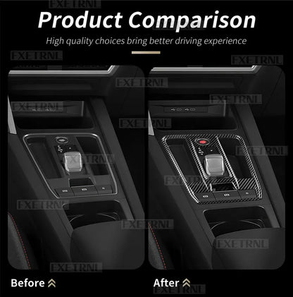For Cupra Formentor 2020 2021 2022 2023 2024 2025 2026 Seat Leon MK4 Cupra Leon Carbon Fiber Style Automatic Car Gear ABS Trim