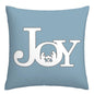 Lake blue white geometric linen pillowcase sofa cushion cover home decoration can be customized for you 40x40 45x45 50x50 60x60