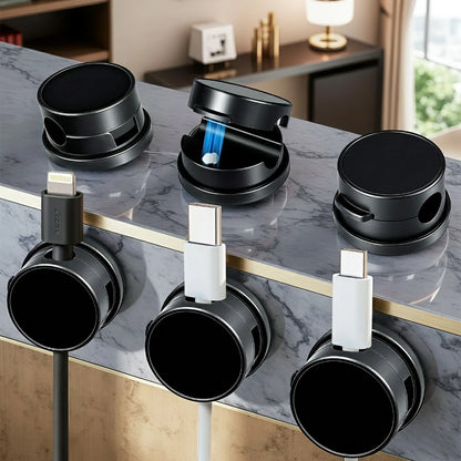6PCS Magnetic Cable Clips Cable Smooth Adjustable Cord Holder Cable Organizer Holder Under Desk Cable Management