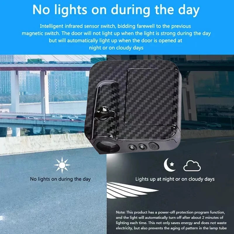 2Pcs Car Angel Wings Wireless Car Door Welcome Decorative Light Courtesy Shadow Projector Lamp LED HD Logo Light Car Accessories