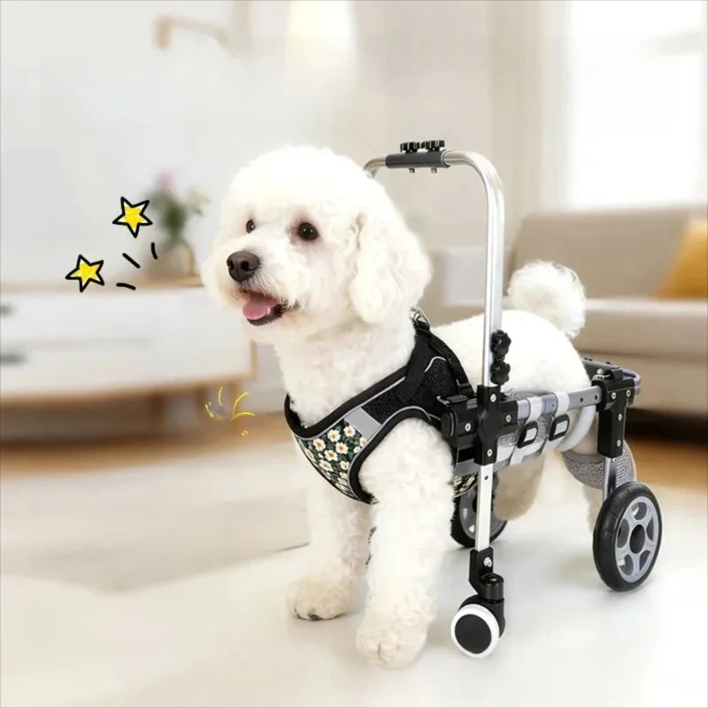 Pet Dog Wheelchair Cart Adjustable Pet Mobility Aid with Wheels Disabled Cat Dog Rehabilitation Walking Mobility Aid Pet Bracket