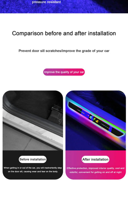 Customized Car Glows Welcome Door Sill Strip Light Threshold Lamp Welcome Scuff Plate Pedal Light Ambient Light illuminated